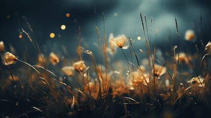 Gloomy Meadow Landscape Moody Vintage Film Lighting