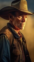 Cowboy in Soft Lighting AI Generated