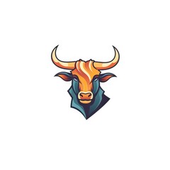 Creative Bull Logo Design on White Background AI Generated