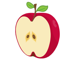 Half-Cut Apple Vector