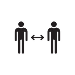 Distance vector icon. Social distance flat sign design. Distance people symbol pictogram. UX UI icon