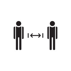Distance vector icon. Social distance flat sign design. Distance people symbol pictogram. UX UI icon