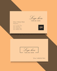 ladies Business card design with QR code.  Pink and Black  Template.