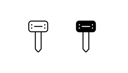 Boning Rod icon design with white background stock illustration
