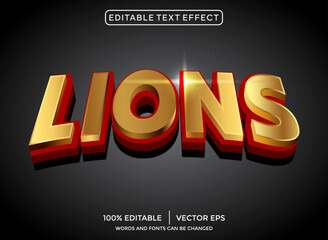Naklejka na ściany i meble lions 3D editable text effect