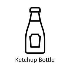 Ketchup Bottle Vector outline Icon Design illustration. Kitchen and home  Symbol on White background EPS 10 File