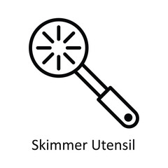 Obraz premium Skimmer Utensil Vector outline Icon Design illustration. Kitchen and home Symbol on White background EPS 10 File