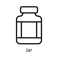 Jar Vector outline Icon Design illustration. Kitchen and home  Symbol on White background EPS 10 File