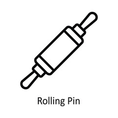 Rolling Pin Vector outline Icon Design illustration. Kitchen and home  Symbol on White background EPS 10 File