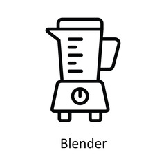 Blender Vector outline Icon Design illustration. Kitchen and home  Symbol on White background EPS 10 File