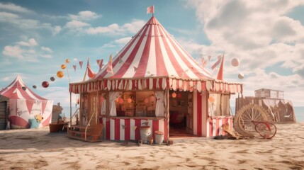 circus tent in the park Ai generative HD 8K wallpaper Stock Photographic Image