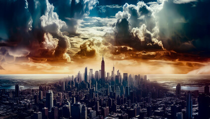 a large image of city sky and clouds