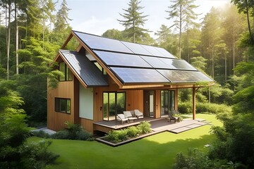 Zero energy house in the forest