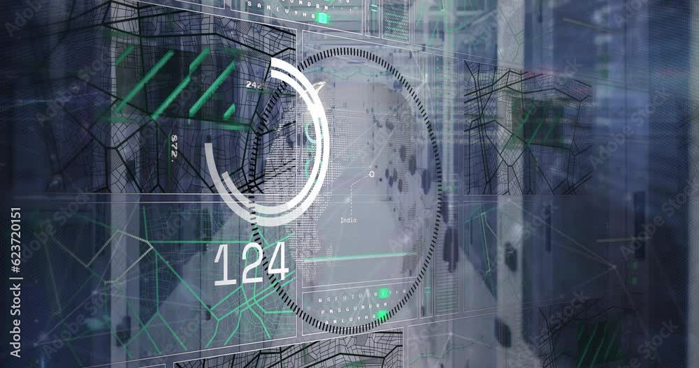 Poster animation of data processing over computer servers