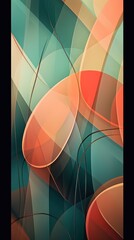 Modern Abstract Composition with Overlapping Layers of Translucent Shapes AI Generated