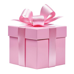 Fototapeta premium pink gift box isolated on transparent background cutout