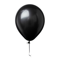 black balloon isolated on transparent background cutout © Papugrat