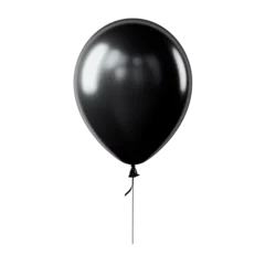 Foto op Plexiglas black balloon isolated on transparent background cutout © Papugrat