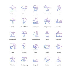 Amusement Park related icon set