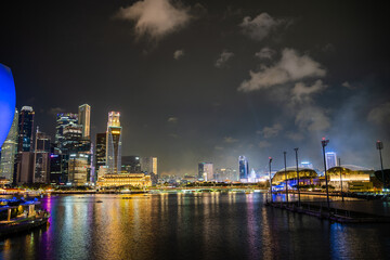 Fototapeta na wymiar Singapore landmarks by night