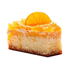 cake with orange isolated on transparent background cutout