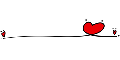 Red heart drawing line design symbol romance love concept