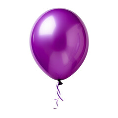 purple balloon isolated on transparent background cutout
