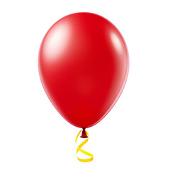 red balloon isolated on transparent background cutout