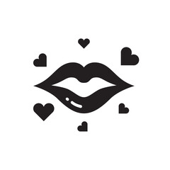 Kiss icon. Lip vector icon. Lips flat sign design. Lips symbol pictogram. UX UI icon