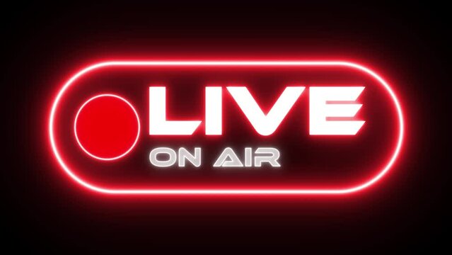 live neon light animation live streaming online watermark live live broadcast on air