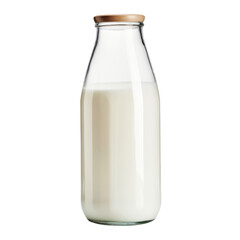 bottle of milk isolated on transparent background cutout