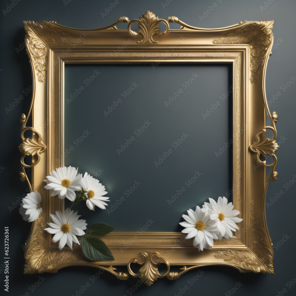 Sticker frame with flowers