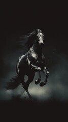 Obraz na płótnie Canvas Majestic Horse Silhouette on Dark Background. Generative AI