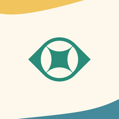 Eye shape geometric logo design idea, minimalist, simple and attractive