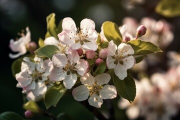 Fototapeta na wymiar Blossoming apple tree. Generate Ai