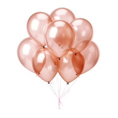 pink balloons isolated on transparent background cutout