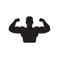 Muscle vector icon. Bodybuilder flat sign design. Biceps symbol pictogram. UX UI icon