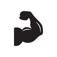 Muscle vector icon. Bodybuilder flat sign design. Biceps symbol pictogram. UX UI icon
