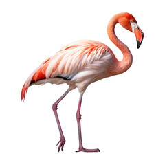 pink flamingo isolated on transparent background cutout