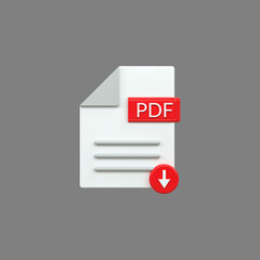 Fototapeta na wymiar Documents file format Icon 3d Style ui icon Downloading document concept Glossy 3d