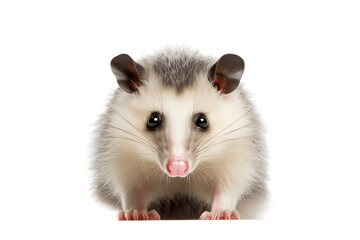 Isolated Opossum Face Shot on Transparent Background. Generative AI
