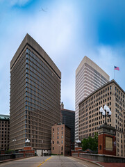Fototapeta na wymiar Providence City Skyline, skyscrapers, and office buildings in Rhode Island