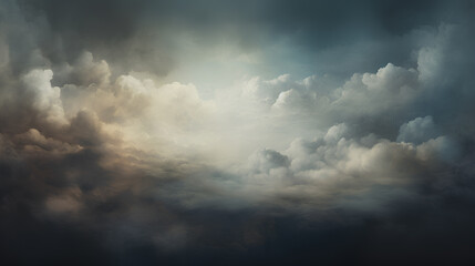 Naklejka na ściany i meble dramatic clouds in the evening sky