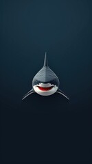 Minimalist Shark on Dark Background. Generative AI