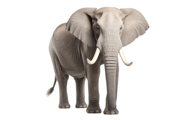 Fototapeta na wymiar Massive Gray Elephant Ivory Tusks and Regal Generative AI
