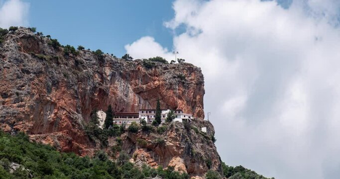 Time lapse of Monastery of Panagia Elona, Arcadia Greece 