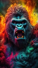Capturing the Excitement and Energy of a Powerful Gorilla AI Generated