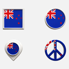 Obraz premium 3D Realistic Location map pin gps pointer markers Flag Concept Flag 3d rendering