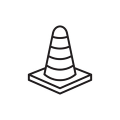 Road cone vector icon. Road cone flat sign design. Road cone symbol pictogram. UX UI icon