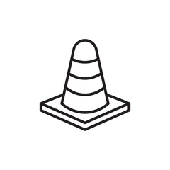 Road cone vector icon. Road cone flat sign design. Road cone symbol pictogram. UX UI icon